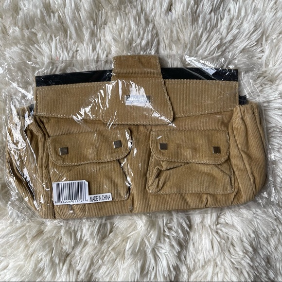 MICHE Corduroy Clutch Shell Bag Tan NWT - Picture 4 of 4